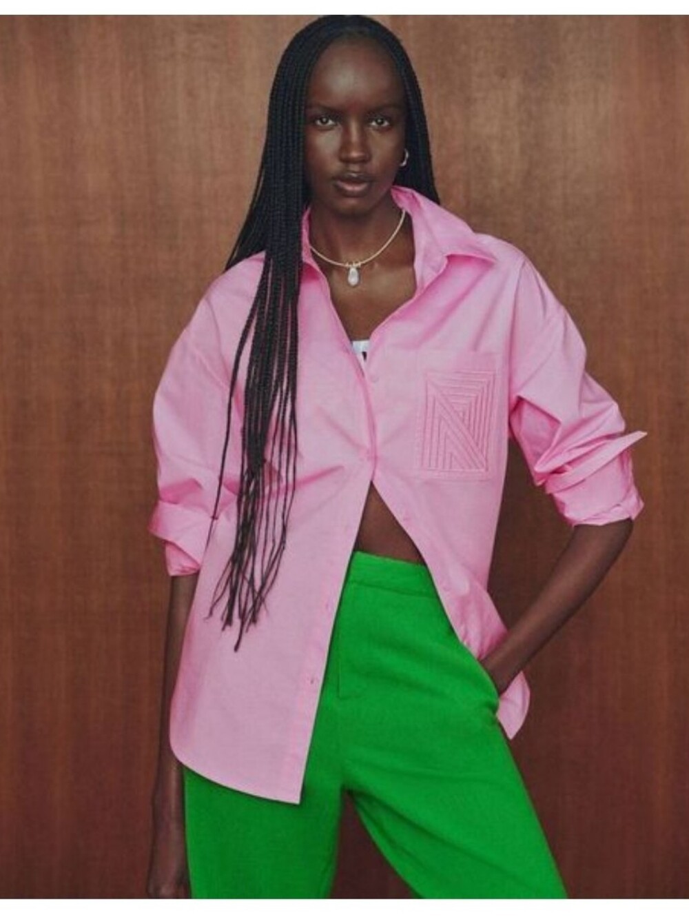 NWT! Rosie Assoulin×Target, LongSleeve Oversized Poplin Button Down Shirt,Pink,S